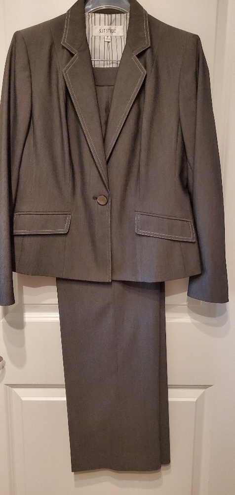 Gray two piece women's suit